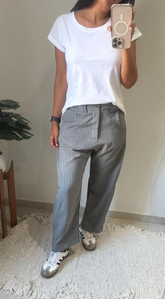 Pantalon Walton Rayado - Gris Claro