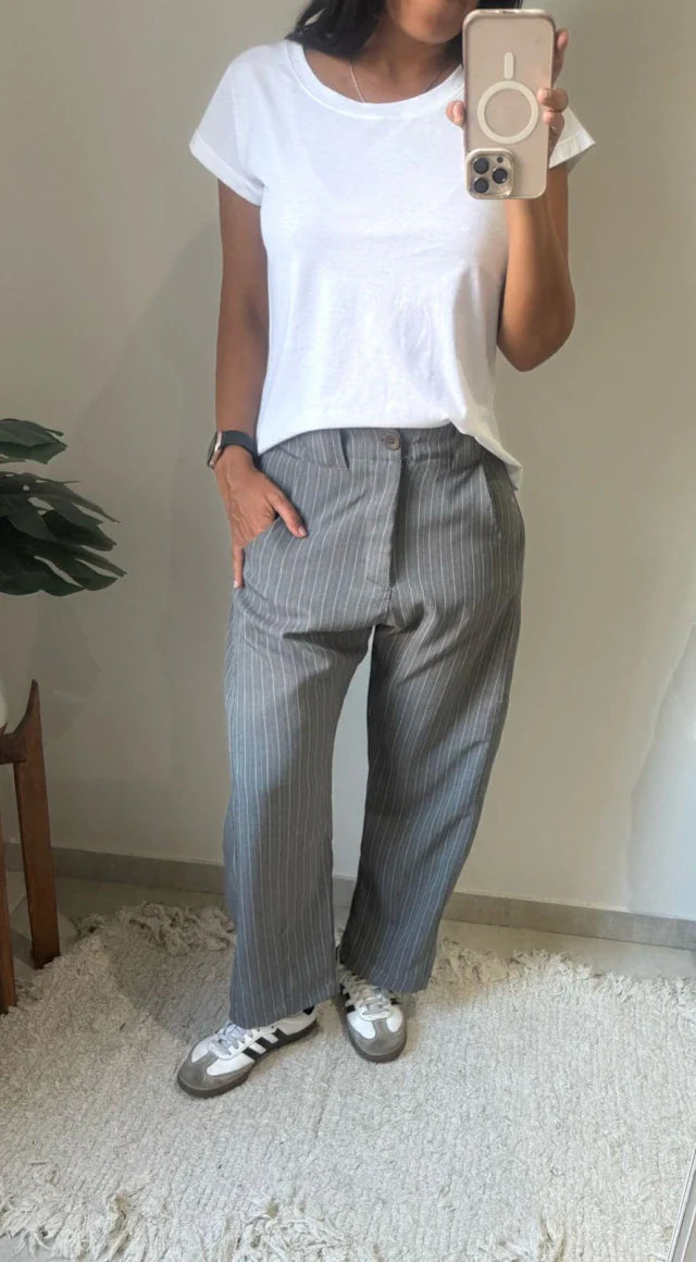 Pantalon Walton Rayado - Gris Claro