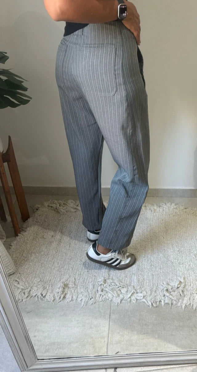 Pantalon Walton Rayado - Gris Claro