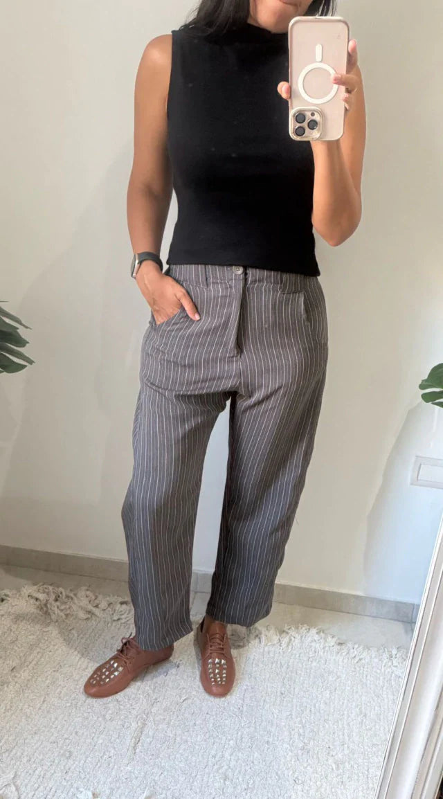 Pantalón Walton Rayado - Gris Oscuro