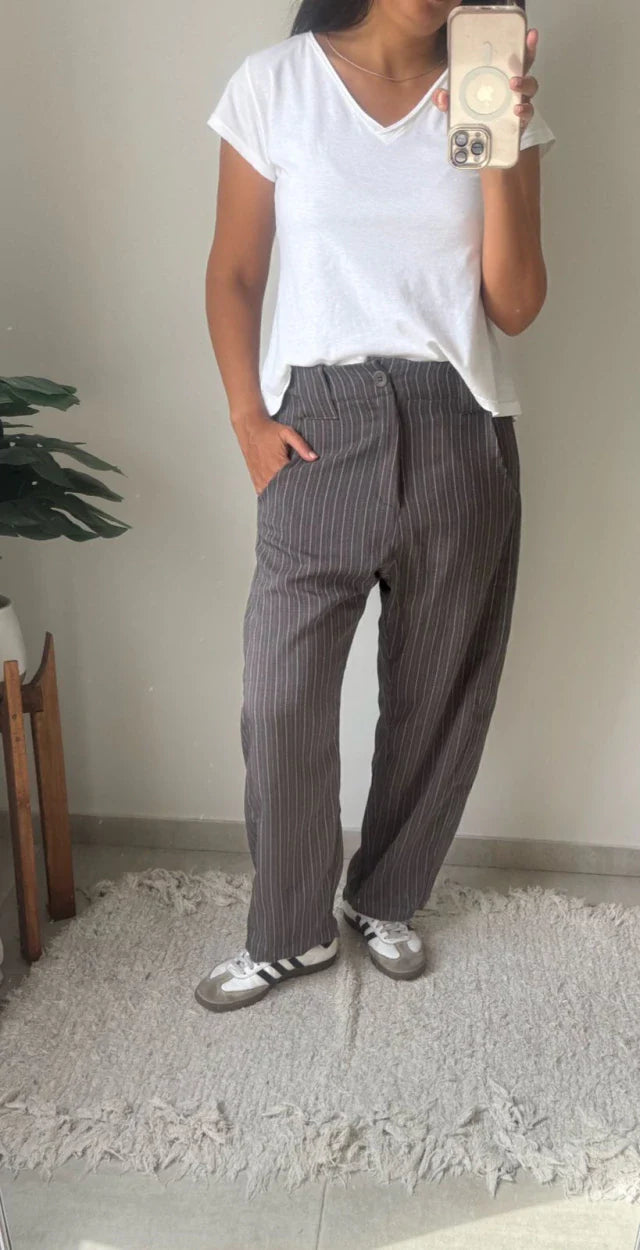 Pantalón Walton Rayado - Gris Oscuro