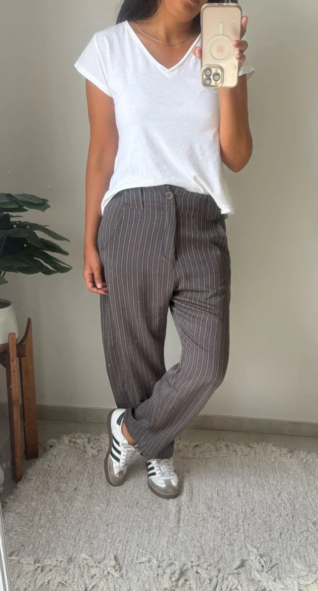 Pantalón Walton Rayado - Gris Oscuro