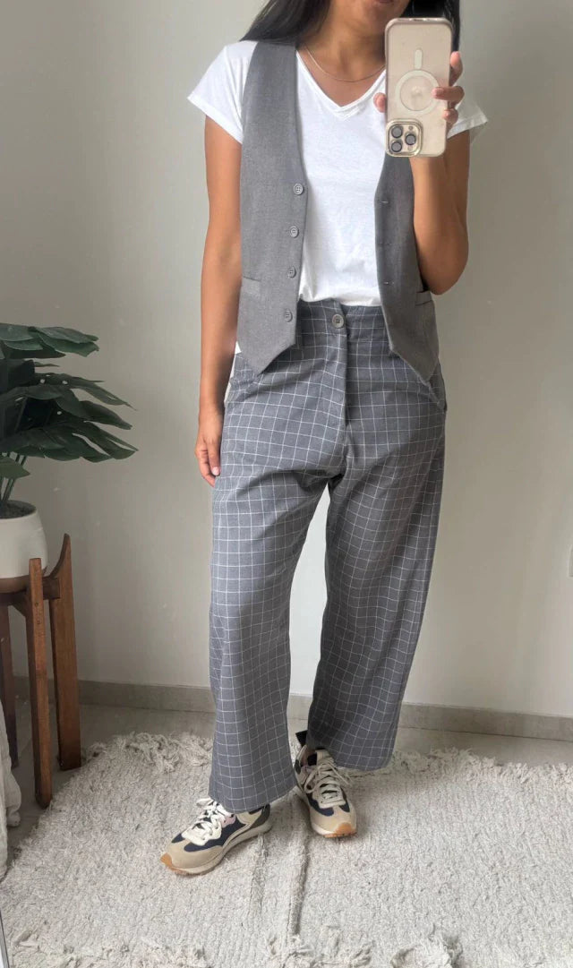 Pantalon Walton - Cuadros Gris