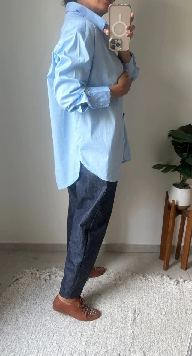 Camisa Carmen - Celeste