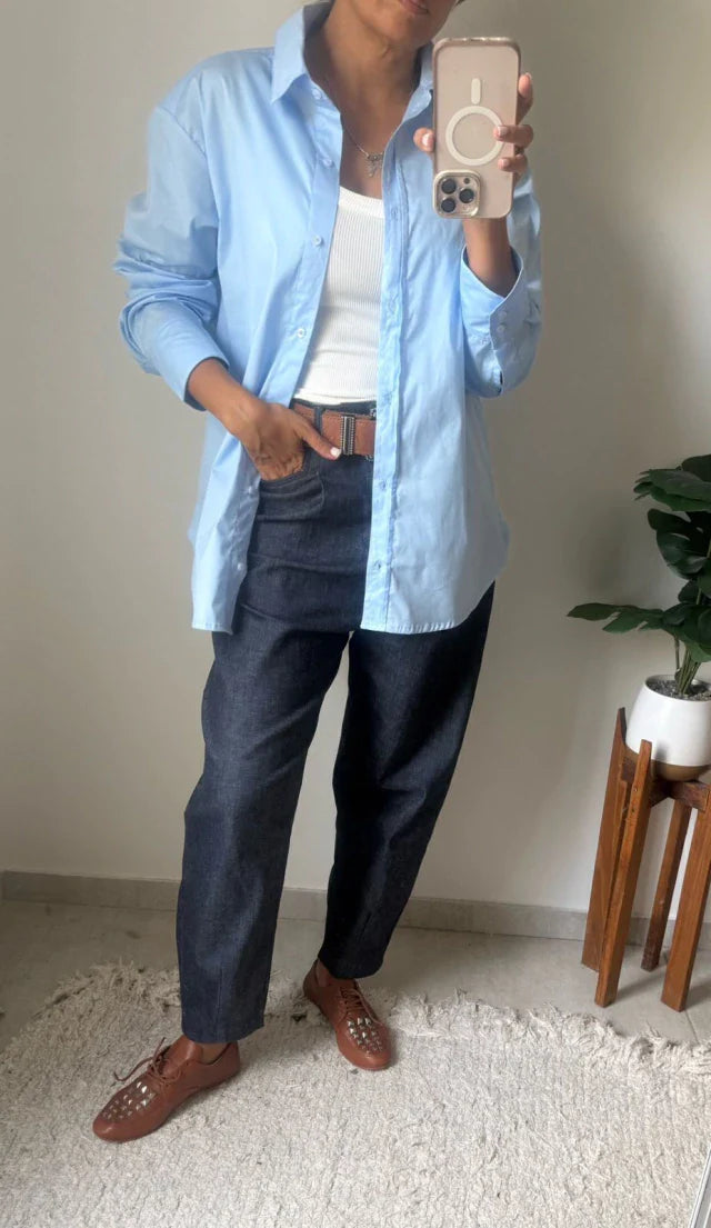 Camisa Carmen - Celeste