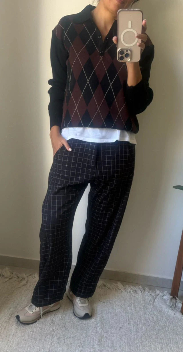 Sweater Escocia - Negro/chocolate