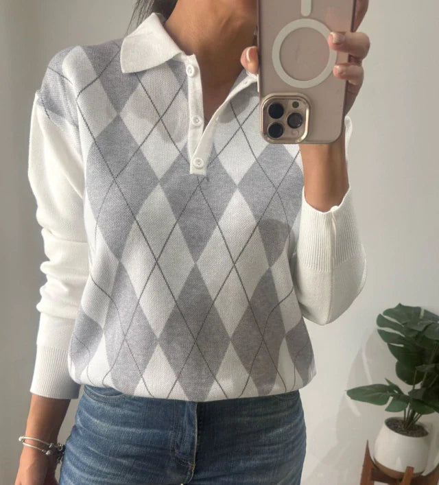 Sweater Escocia - Blanco/gris