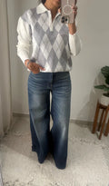 Sweater Escocia - Blanco/gris