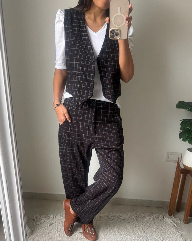 Pantalon Walton - Cuadros Negro