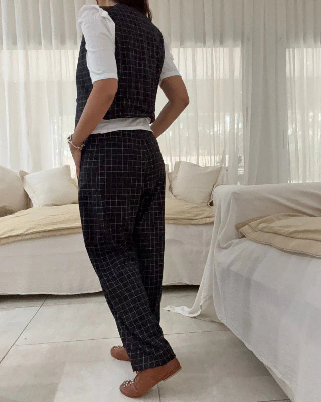 Pantalon Walton - Cuadros Negro